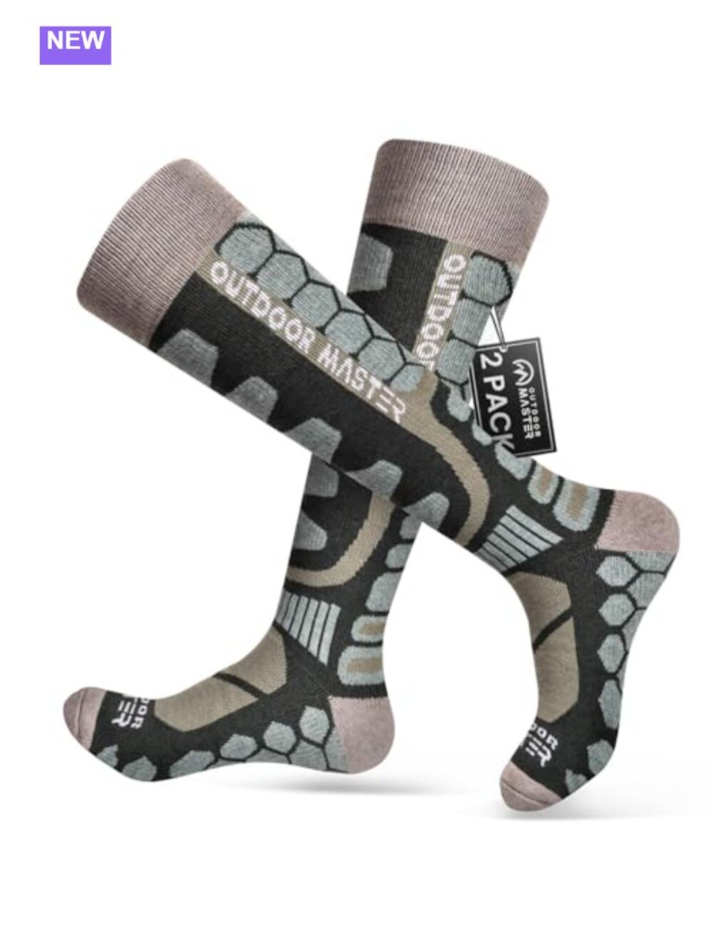 Merino Wool Ski Socks Over Calf Compression Thermal Winter